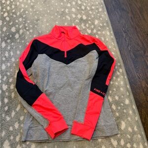 Fire + Ice Gray, navy and Pink lightweight base layer - size medium